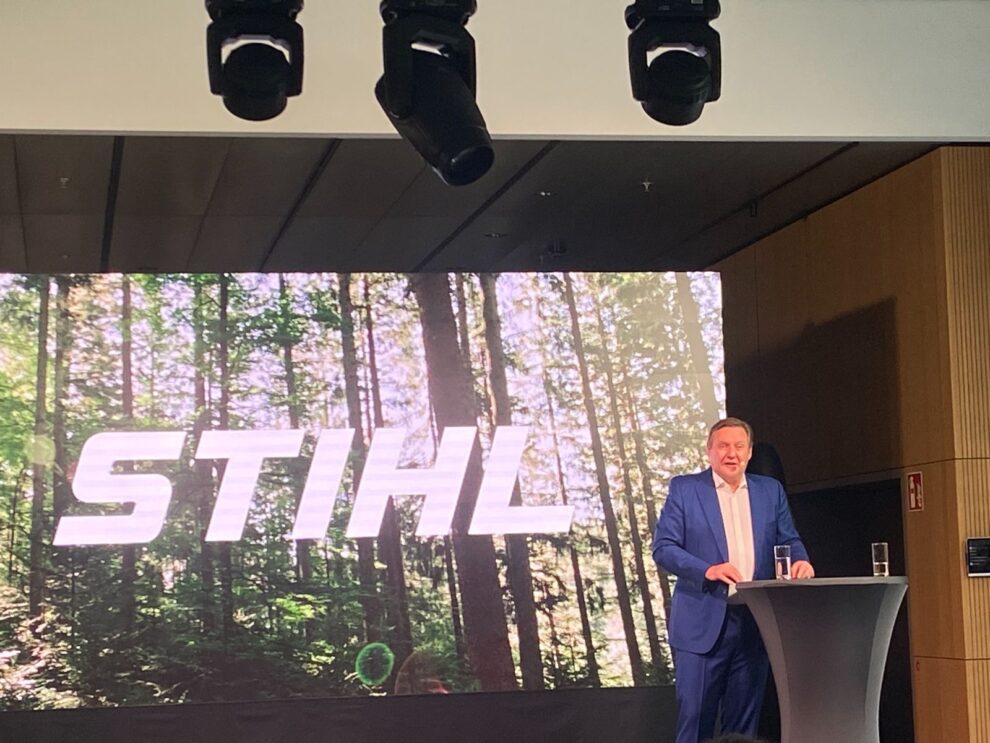 Stihl Vorstandsvorsitzender Michael Traub bei seiner Keynote am internationalen Medientag 2025 in Waiblingen